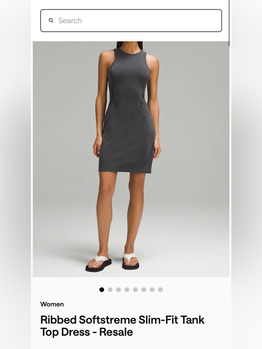 lululemon athletica Charcoal Ribbed Sleeveless Bodycon Dress